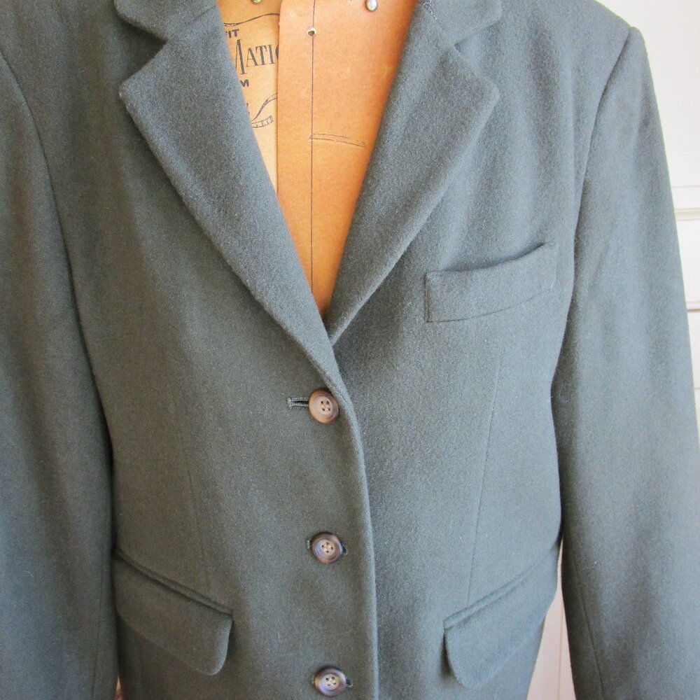 Vintage LL Bean Wool and Cashmere Sage/ Gray Green Women's Blazer